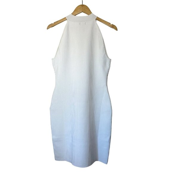 Quince High Neck Ribbed Knit Mini Dress Womens Size XL Minimalist Clean Girl - Picture 8 of 9